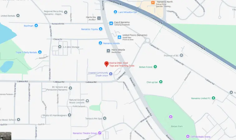 Map showing location of Kool & Child